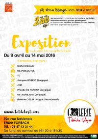 21e session d'exposition et week-end festif pour les 2 ans de la galerie. Du 9 avril au 14 mai 2016 à Forbach. Moselle.  18H30